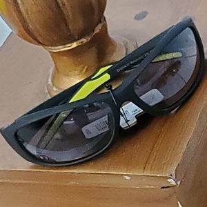 Foster Grant Iron Man men's active plastic frame sporty sunglasses black, yellow